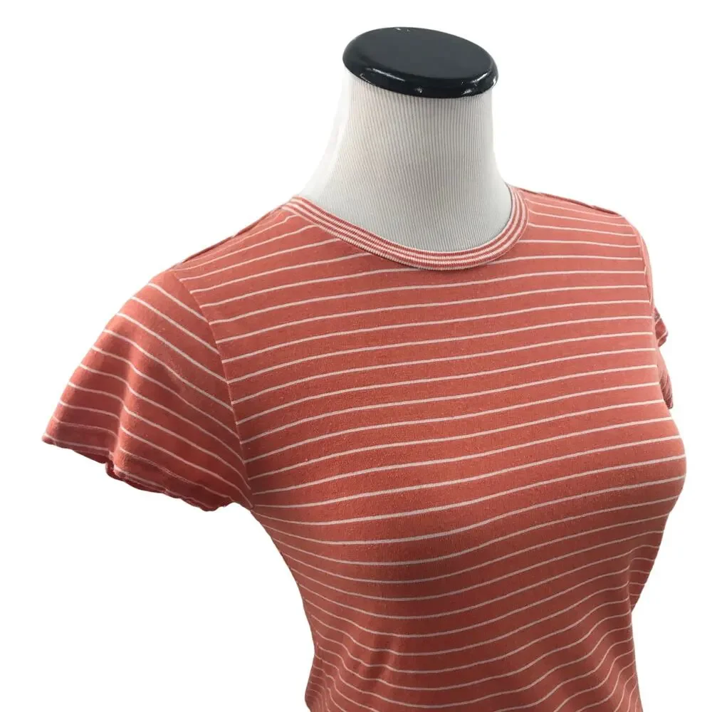 Faherty Didion Coral Stripe T-Shirt